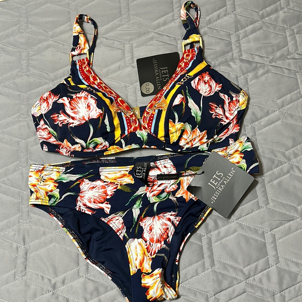 Sz 10-12⭐️NWT Jets by Jessika  Allen Galleria Ink Floral 2 Piece Bikini Set
